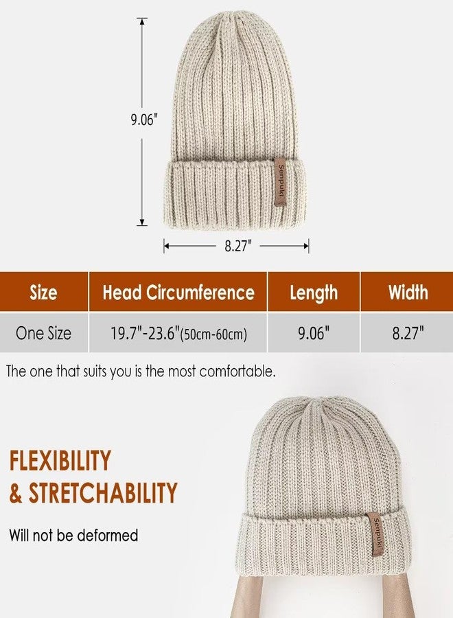 SENPUKI Womens Winter Knitted Beanie Hat 3PCS,Warm Knit Fashionable Caps,Womens Beanie for Fall Cold Weather Color1 - Image 4